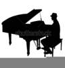 Playing Piano Silhouette Image