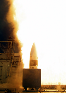 A Standard Missile-3 (sm-3) Is Launched From The Aegis Cruiser Uss Lake Erie (cg 70) As Part Of The Missile Defense Agency Image
