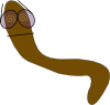 Worm With Glasses Clip Art
