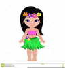 Cute Hula Girl Clipart Image