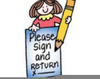 Please Sign And Return Clipart Image