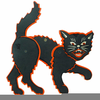Vintage Black Cat Halloween Clipart Image