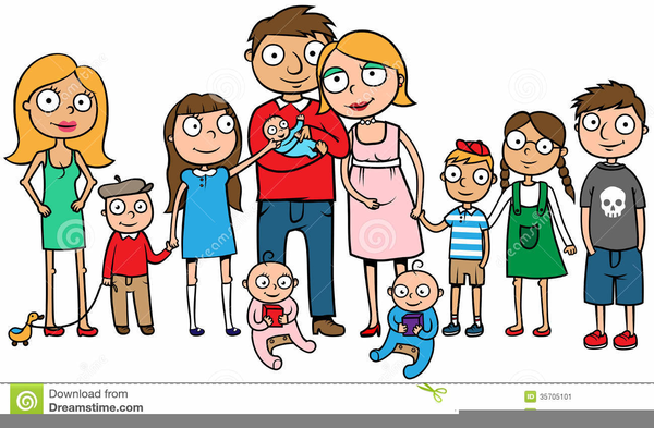 family cartoon of 4