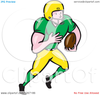 Running Football Player Clipart Image