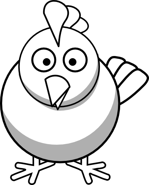 free chicken clipart black and white - photo #17