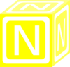 N Yellow Block Clip Art
