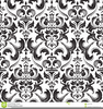 Black And White Damask Background Clipart Image