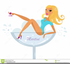 Woman In Martini Glass Clipart Image