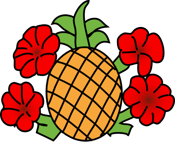Pineapple With Flowers Clip Art at Clker.com - vector clip ...