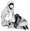 Mary Anoints Jesus Clipart Image