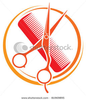 A Red Comb With A Pair Orange Scissors Image