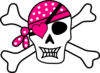 Pink Pirate Cross Bones Clip Art