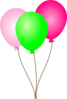 Pink Green Balloons Clip Art