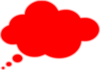 Wide Thought Bubble Red Clip Art