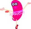 Pink Dancing Jelly Bean Clip Art