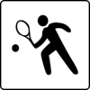 Hotel Icon Has Tennis Court Clip Art