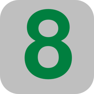 Number 8 Grey Flat Icon Clip Art