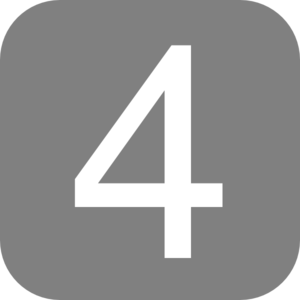 Gray, Rounded, Square With Number 4 Clip Art