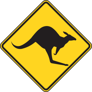 Kangaroo Warning Sign Clipart