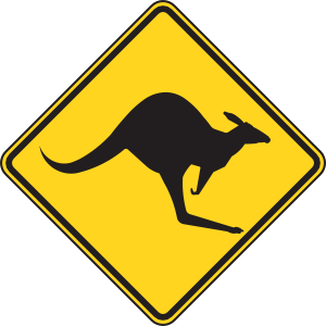 Kangaroo Warning Sign Clip Art