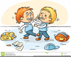 Children Quarreling Clipart Image