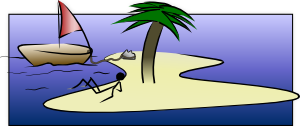 Stick Man Laying On Island Clip Art