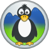 Penguin In The Mountains Clip Art