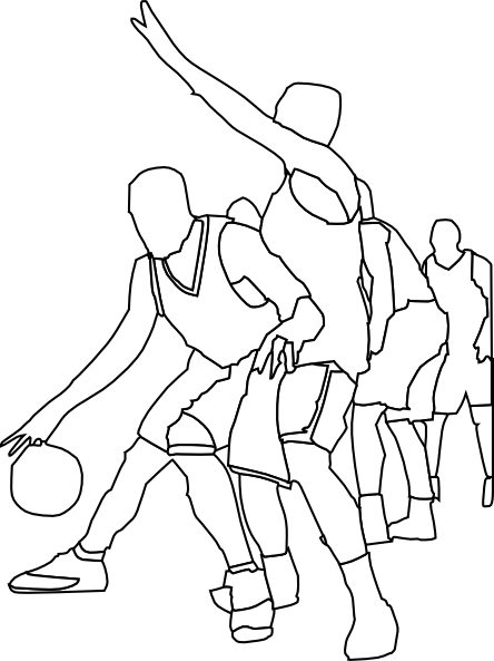 basketball court clipart. Basketball Game Outline clip