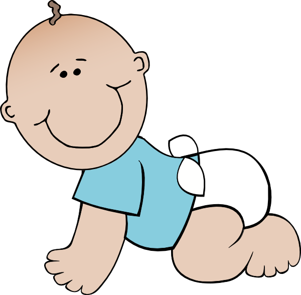 Clip Art Boy Girl. Baby Boy Crawling