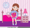 Girl Going To Bed Clipart Image