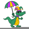 Mardi Gras Alligator Clipart Image