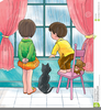 Cat Looking Out Window Clipart Image