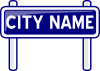 City Name Plate Road Sign Post Clip Art