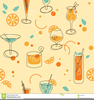 Retro Cocktails Clipart Image
