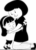 Mother Hugging Daughter Clipart Image