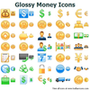 Glossy Money Icons Image