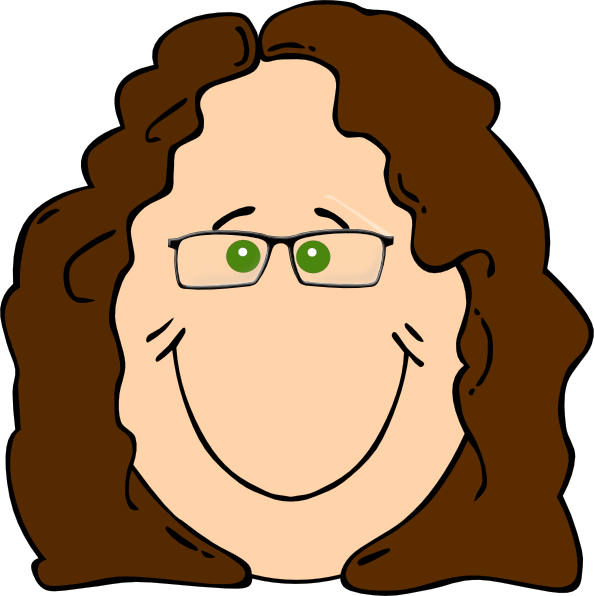 clipart girl with brown hair and glasses - photo #15