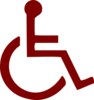 Small Handicap Symbol Burgundy Clip Art