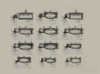 [funeral Cars Nos. 1-12] Clip Art