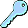 Grey Blue Key Clip Art