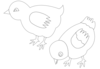 Chickens Vector Coloring Clip Art