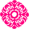 Hot Pink Damask Flourish Clip Art