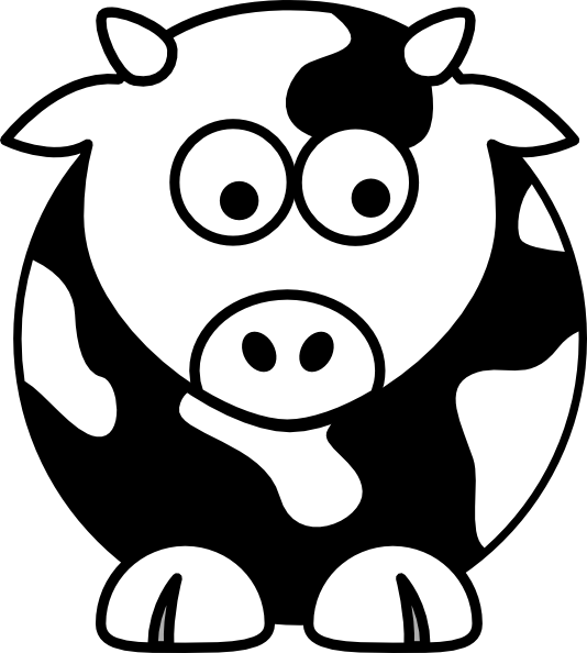 cow clipart black and white - photo #2