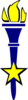Blue Torch With Star Clip Art