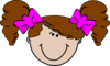 Girl And Bows Clip Art