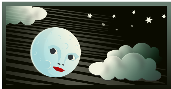 Full Moon with Clouds Clip Art PNG Image​