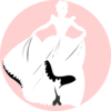 White Princess Silhouette In Pink Background Clip Art