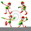 Dancing Elves Christmas Clipart Image