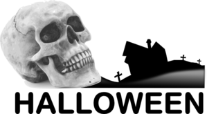 Skull In Graveyard Clip Art
