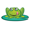 Frog On Lilypad Clipart Image